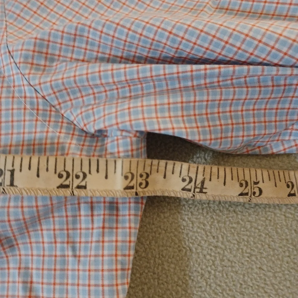 Banana Republic mens Camden Fit button up dress shirt size Medium Orange Blue